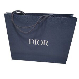 Dior Blue Textured Gift Bag Empty Logo Spell Out Bug Reusable Decorative Craft